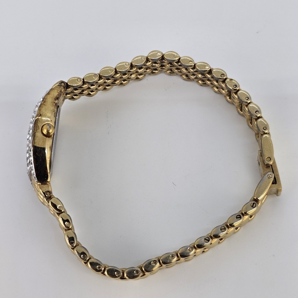 Armitron Women's Watch 19MM MOP Dial Crystal Bezel Gold Bracelet 6" New Battery - Picture 10 of 12